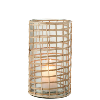 J-Line Kerzenhalter aus Glas Braun Ø15x25 cm – Moderner Glas Kerzenständer für stilvolle Wohnraum-Dekoration