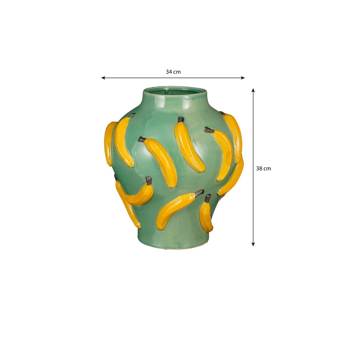 Mosa Vase Keramik - hellgrün Bananen