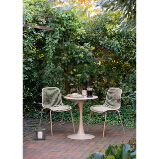 Bistrotisch Meira Taupe Ø60 cm – moderner Stahltisch für Balkon, Terrasse & Küche – stilvolle Wohnaccessoires