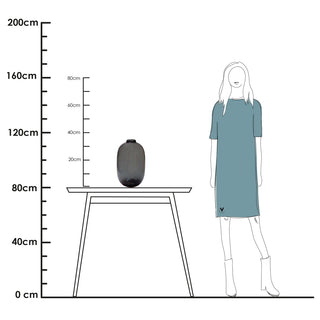 Mundgeblasene Glasvase „Brawn“ Grau | Elegante Designvase von Vase The World