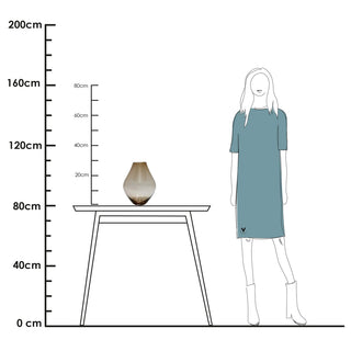 Glasvase Lesse Metallic Pastellrosa – Mundgeblasene Vase mit Metallic-Finish | Vase The World