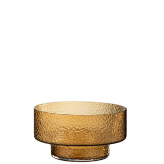 J-Line Glasvase Braun Ø28x15 cm BETTY LOW  – Große dekorative Vase aus Glas für Blumen & stilvolle Wohnraum-Deko