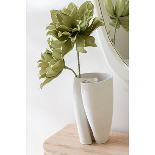 Keramikvase Beige 33,5 cm – Hydria Vase Groß 23 cm – J-Line – MÄDCHENZIMMER
