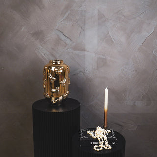 Vase - Dick - Keramik - Gold - 17x17x27cm