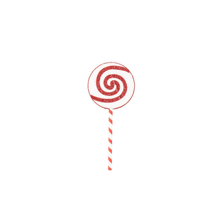 Weihnachtsdekoration - Lolly Pop - Schaumstoff - Weiß/Rot - 25x63cm