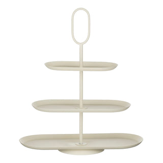 Etagere 3-stufig beige Metall – Große Servieretagere, Tischdeko modern, Deko Etagere für Küche, Wohnzimmer & Buffet