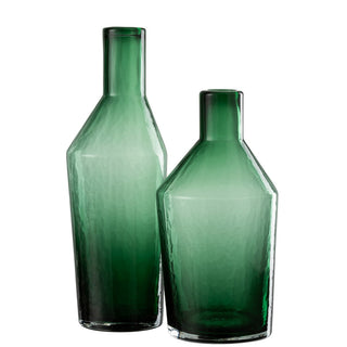 Hohe grüne Glasvase von J-Line – Schlanke Designvase für stilvolle Wohnräume 35 cm hoch