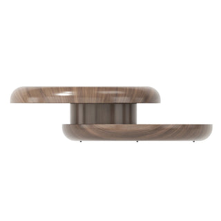 Couchtisch Ø 90 cm drehbar Walnuss