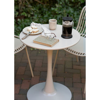 Bistrotisch Meira Taupe Ø60 cm – moderner Stahltisch für Balkon, Terrasse & Küche – stilvolle Wohnaccessoires
