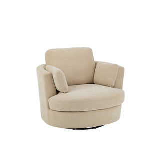 Loungesessel Swiv Beige – Drehbarer Design Sessel aus Pappelholz & Schaumstoff | J-Line