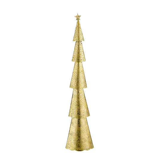 Christmas tree - L19 x W10 x H90 cm - Metal - Gold