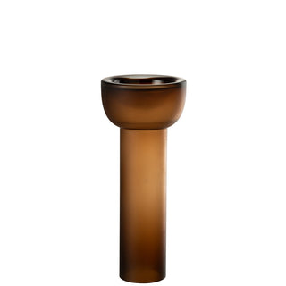 Vase & Kerzenständer Yoko Glas Braun – Großes 2-in-1 Designobjekt von J-Line