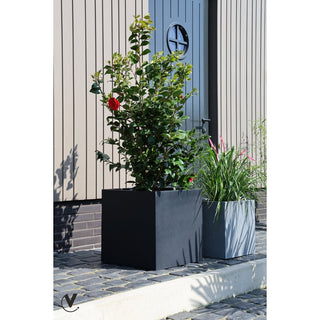 El Salvador Pflanzentopf Schwarz – Moderner Fiberstone Pflanztopf für Terrasse & Garten