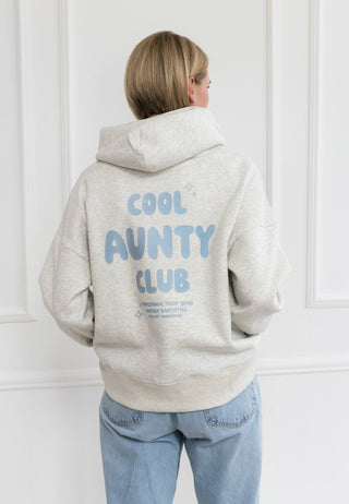 Erwachsenen Hoodie grau Cool Aunty Club hellblau
