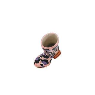 Leoparden-Stiefelvase – Housevitamin-Ceramics- Pink/ Orange-18x8x24 cm
