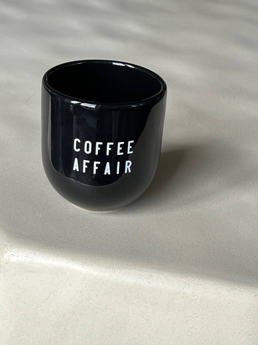 Kaffeebecher Keramik "Coffee Affair" schwarz