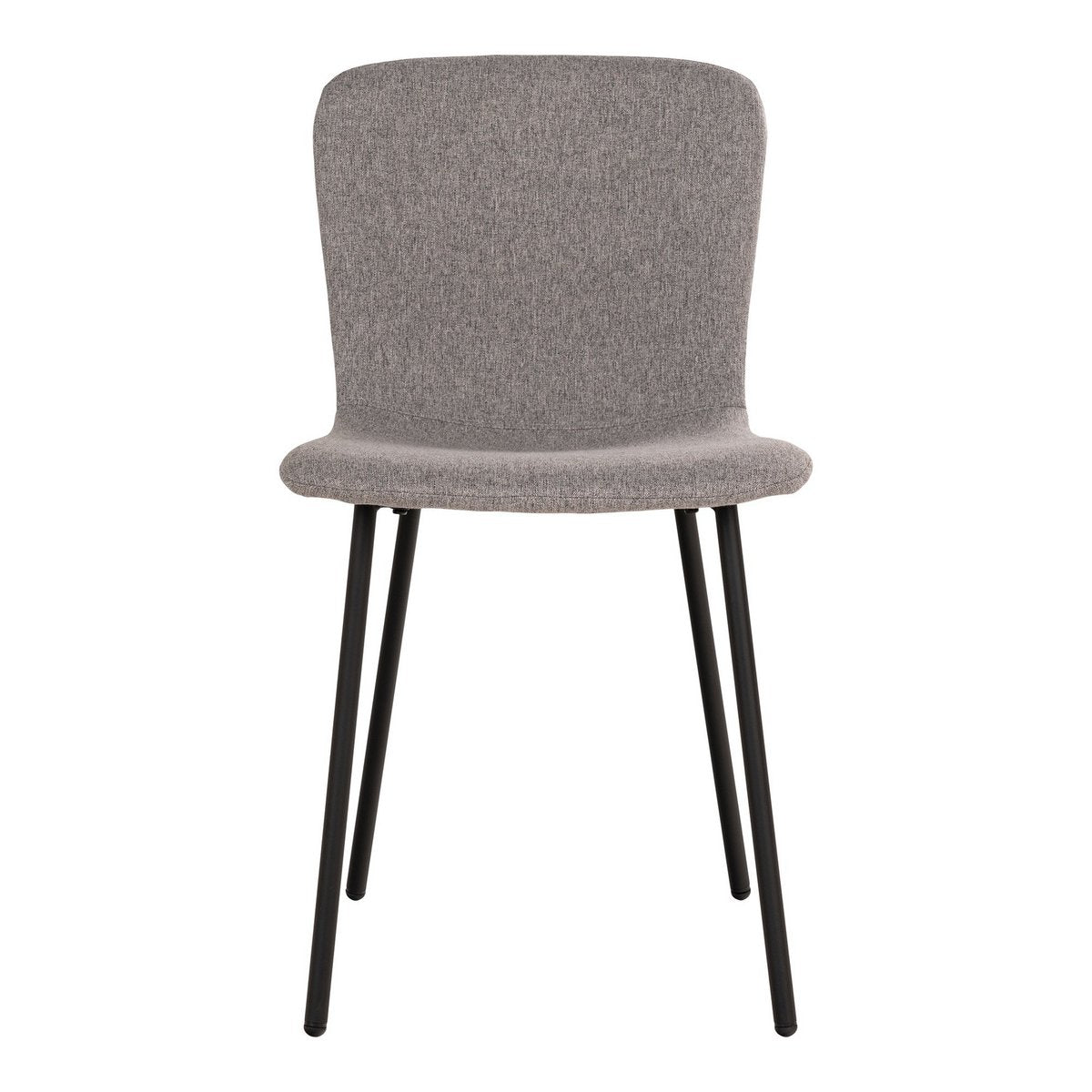 Halden Dining Chair – Esszimmerstuhl, hellgrau mit schwarzen Beinen – 2er-Set