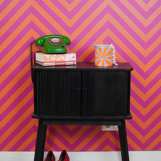 Candy Swirl Dekoglas mit Deckel – Buntes Aufbewahrungsglas im Wirbel-Design | Housevitamin - Orange/Lila - 11x11x14,5 cm