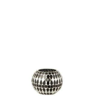 Kerzenhalter aus Glas schwarz – rund | Ø 10 cm | J-Line