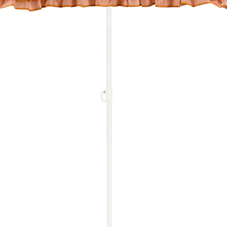 Sonnenschirm Pfirsich mit Rüschen – Outdoor Deko modern Balkon & Terrasse Ø195 cm