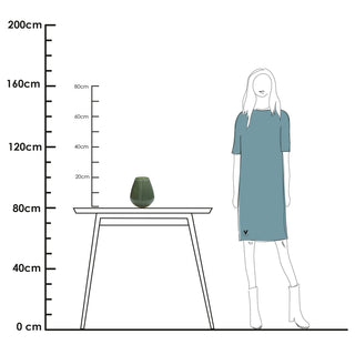 Grüne Glasvase Tasman 20 cm – Handgefertigte Designer Vase aus dickem Glas | Vase The World