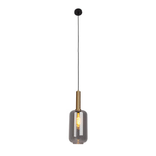 Pendelleuchte Fumo – Rauchglas, Gold & Schwarz, 150 cm