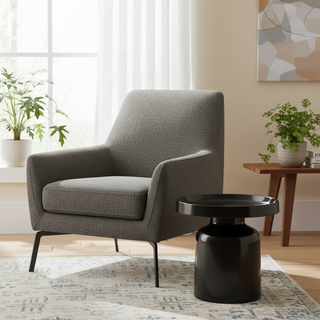 Beistelltisch - Pawn - Schwarz - 43x42cm