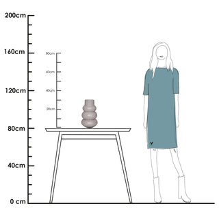 Lomami Glasvase Grau 30 cm – Handgefertigte Designer Vase aus dickem Glas | Vase The World