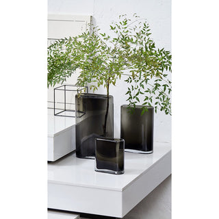 glass vase assymetric squircle  shape tube,series: BADEN
