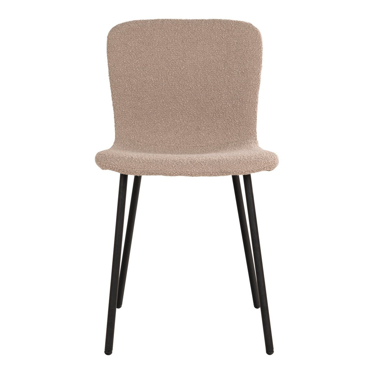 Halden Dining Chair – Esszimmerstuhl aus Bouclé, beige mit schwarzen Beinen, HN1233 – 2er-Set