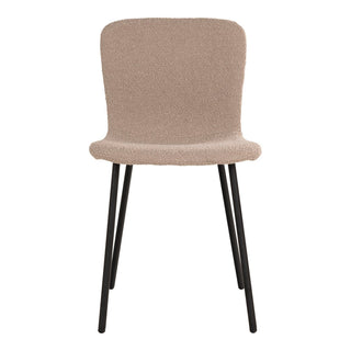 Esszimmerstuhl  Halden - Bouclé - beige mit schwarzen Beinen – 2er-Set