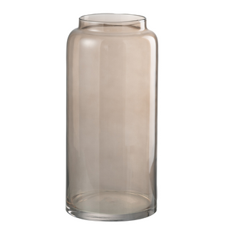 J-Line Glasvase Braun Ø19x40 cm – Moderne Dekovase für Blumen & stilvolle Wohnraum-Dekoration