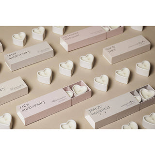Amore Set aus 3 Herzkerzen - Mr & Mrs