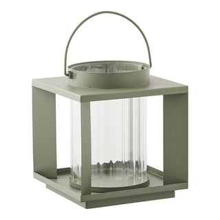 Lohals Lantern Laterne grün aus Glas und Metall 18x18x20,5 cm