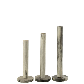 Kerzenhalter Schwarz aus Stein – Hoher Design-Kerzenständer für stimmungsvolles Licht 5er Set