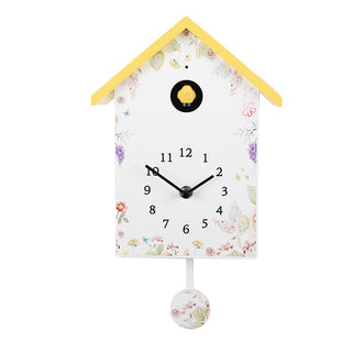 Clayre & Eef Kuckucksuhr Weiß – Moderne Wanduhr mit Kuckucksruf | Design Wanduhr 26 cm