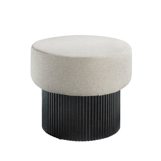 Sitzpouf mit Stauraum Ø 50 cm Schwarz/Grau
