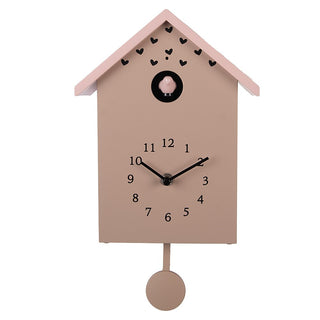 Clayre & Eef Kuckucksuhr Rosa – Verspielte Design Wanduhr mit Kuckucksruf | 26 cm