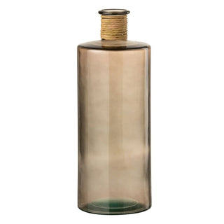 Glasvase Braun 40,5 cm – Hohe Blumenvase Rund 15 cm – J-Line