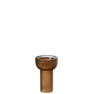 Vase & Kerzenständer Yoko Glas Braun – Kleines 2-in-1 Dekoobjekt von J-Line