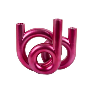 Rings Kerzenhalter Rosa – Moderner Design-Kerzenständer mit Ringform im Metallic Look