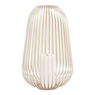 Stoense Laterne Beige Ø24,5x40 cm – Große Metall Laterne & Windlicht im modernen Design