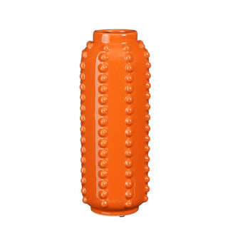 Vase - Keramik - Orange mit Noppenstruktur