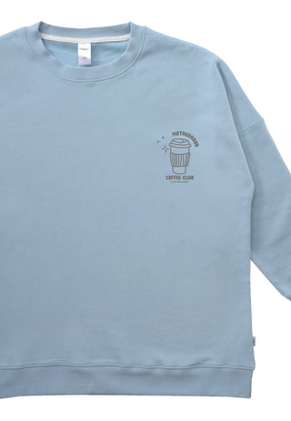 Erwachsenen Sweatshirt Coffee before Chaos hellblau