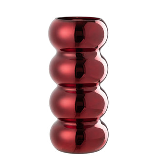 Vase Raupe aus Glas in Dunkelrot – Dekovase 30 cm von J-Line