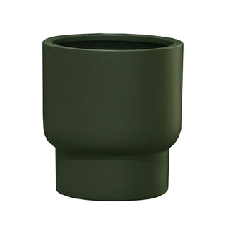 Blumentopf groß grün – Moderner Pflanztopf Outdoor & Indoor, Fiberstone Pflanzkübel, Bodenvase modern für Wohnzimmer & Garten