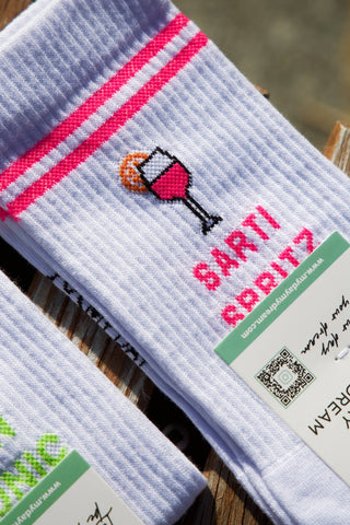 Sarti Spritz Socken – Lustige Statement Socken für Spritz Fans | Geschenkidee Sommerdrink