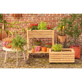 Pflanzkasten Outdoor mit Ablage – rechteckiger Blumenkasten für Balkon & Garten