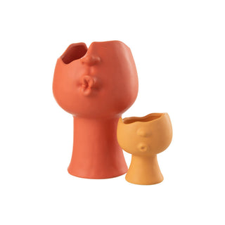 Porzellanvase von J-Line in terracotta – Dekorative Blumenvase 30 cm