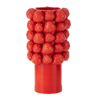 Vase Erdbeeren Keramik Rot – Große Designvase 34,5 cm von J-Line